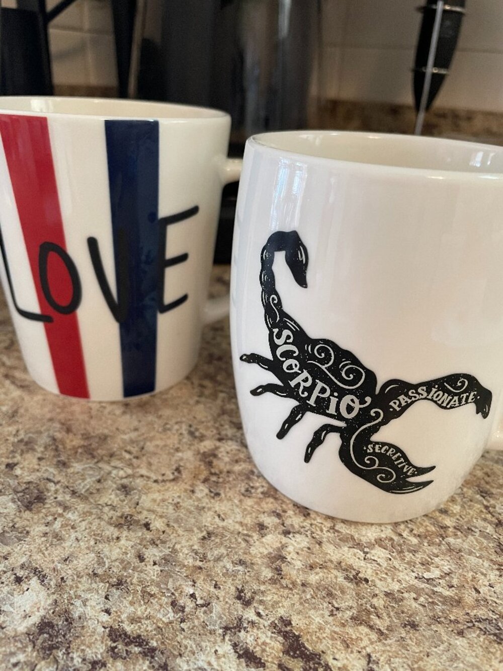 Love & Passionate Scorpio Mugs. 2 Mug Bundle: Threshold & a Royal Doulton Craft